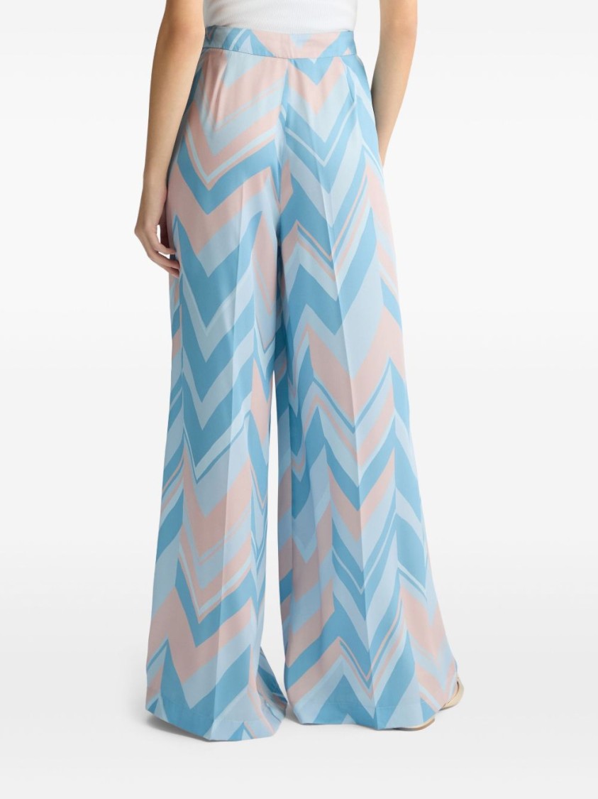 LIU •JO LIU JO WIDE-LEG PANTS WITH CHEVRON PATTERN