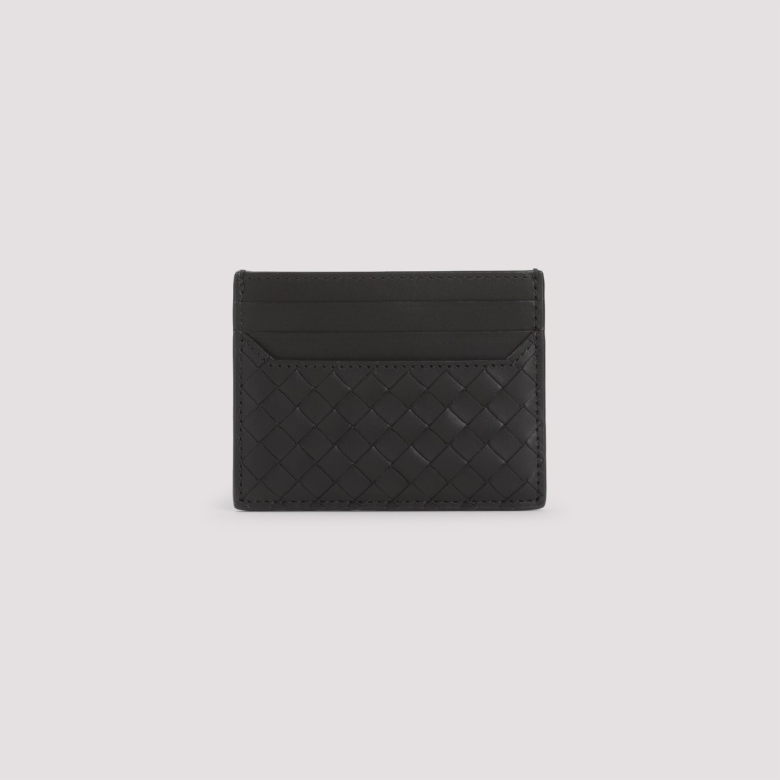 Shop Bottega Veneta Small Intreccio Credit Card Case In Black