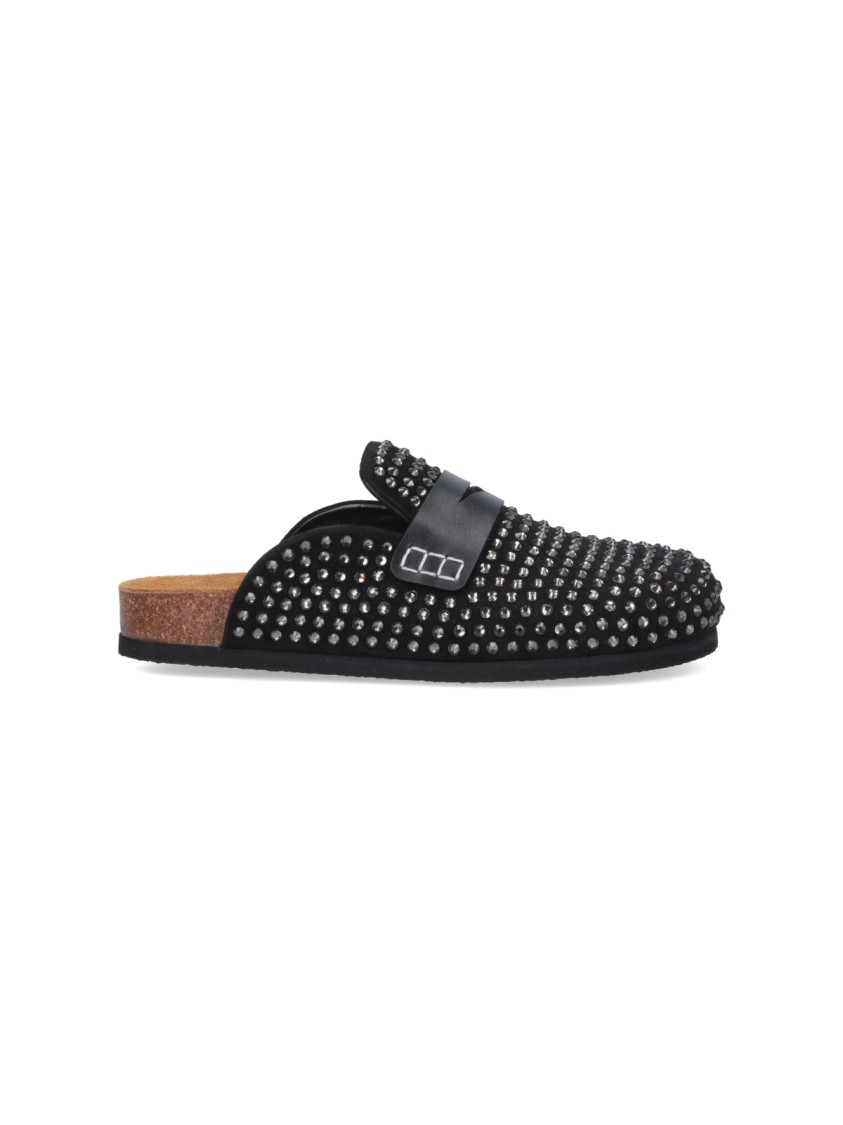 Jw Anderson J. W. Anderson Crystal Detail Mules In Black
