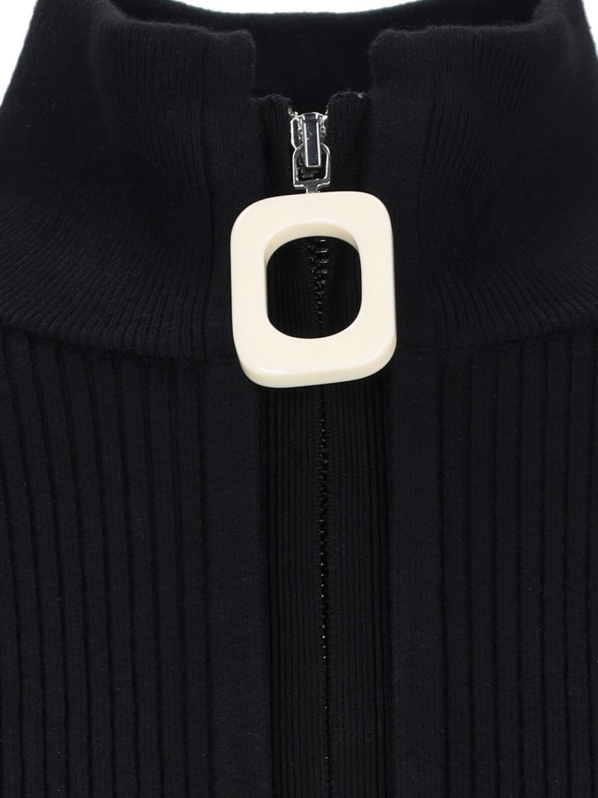 Jw Anderson J. W. Anderson Fitted Cardigan With Zipper In Black