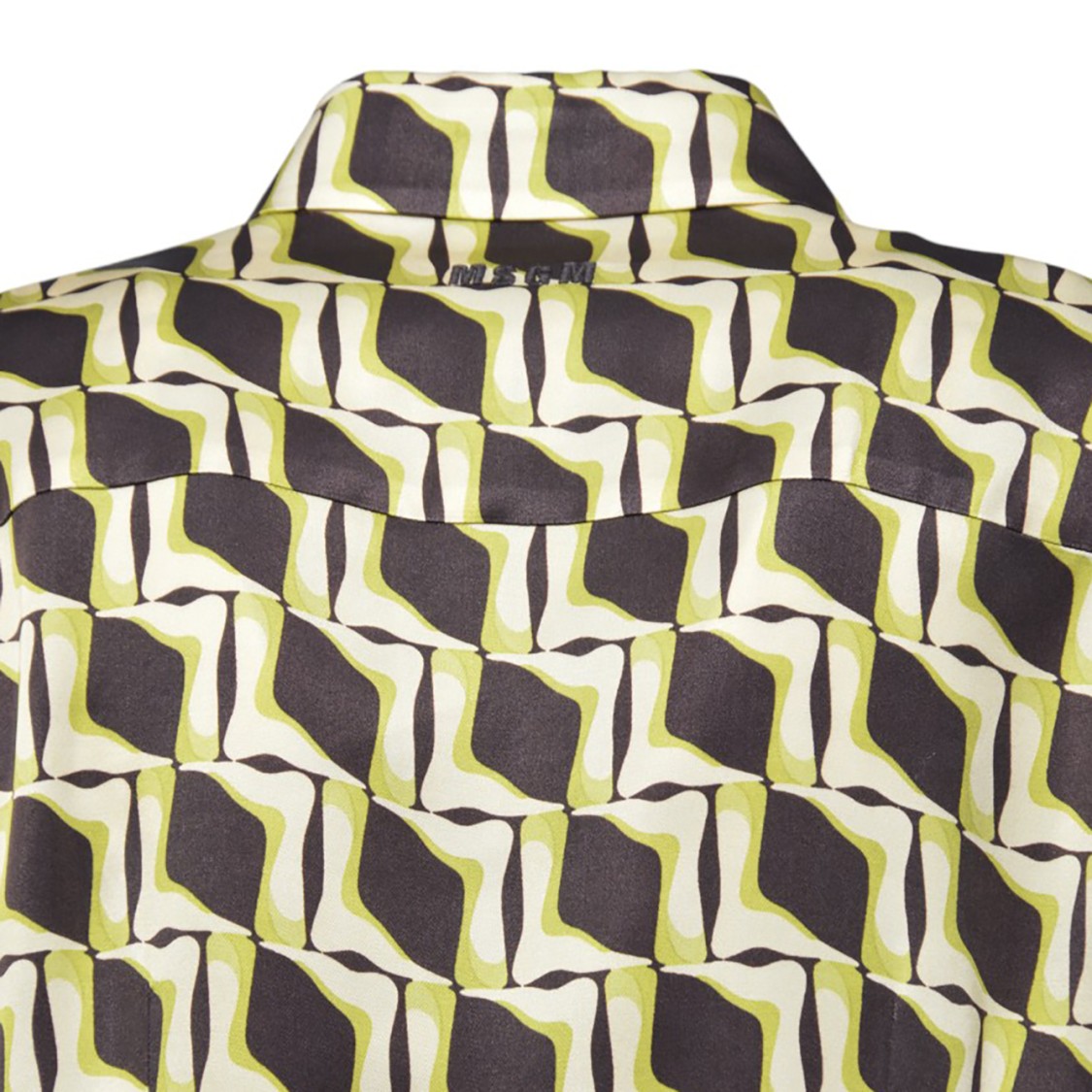 Msgm Multicolor Printed Viscose Satin Shirt In Multicolor