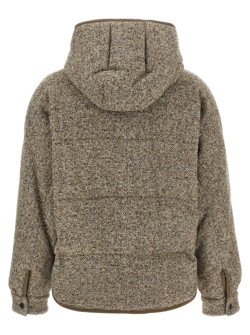 Brunello Cucinelli Reversible Down Jacket Puffer Jackets Multicolor In Brown