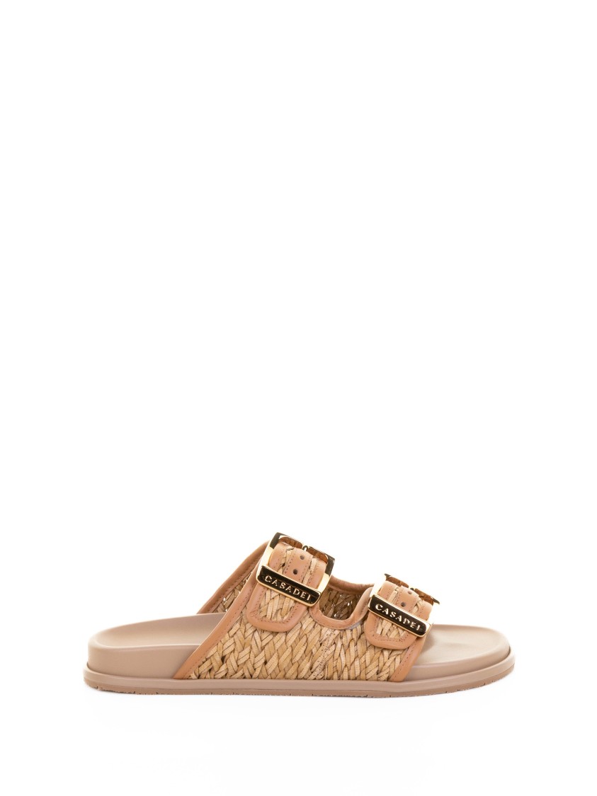 Casadei Birky Woven Double-buckle Sandals