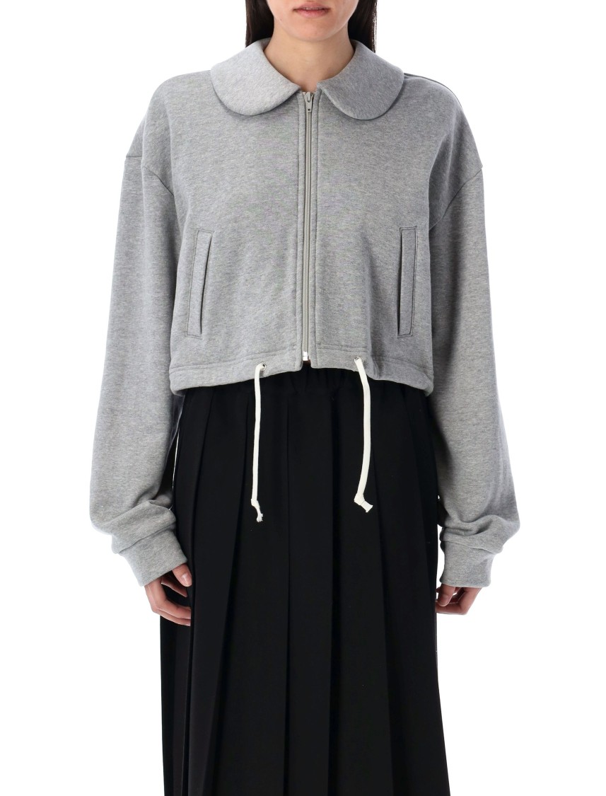 Shop Comme Des Garçons Peter Pan Collar Zip-up Hoodie