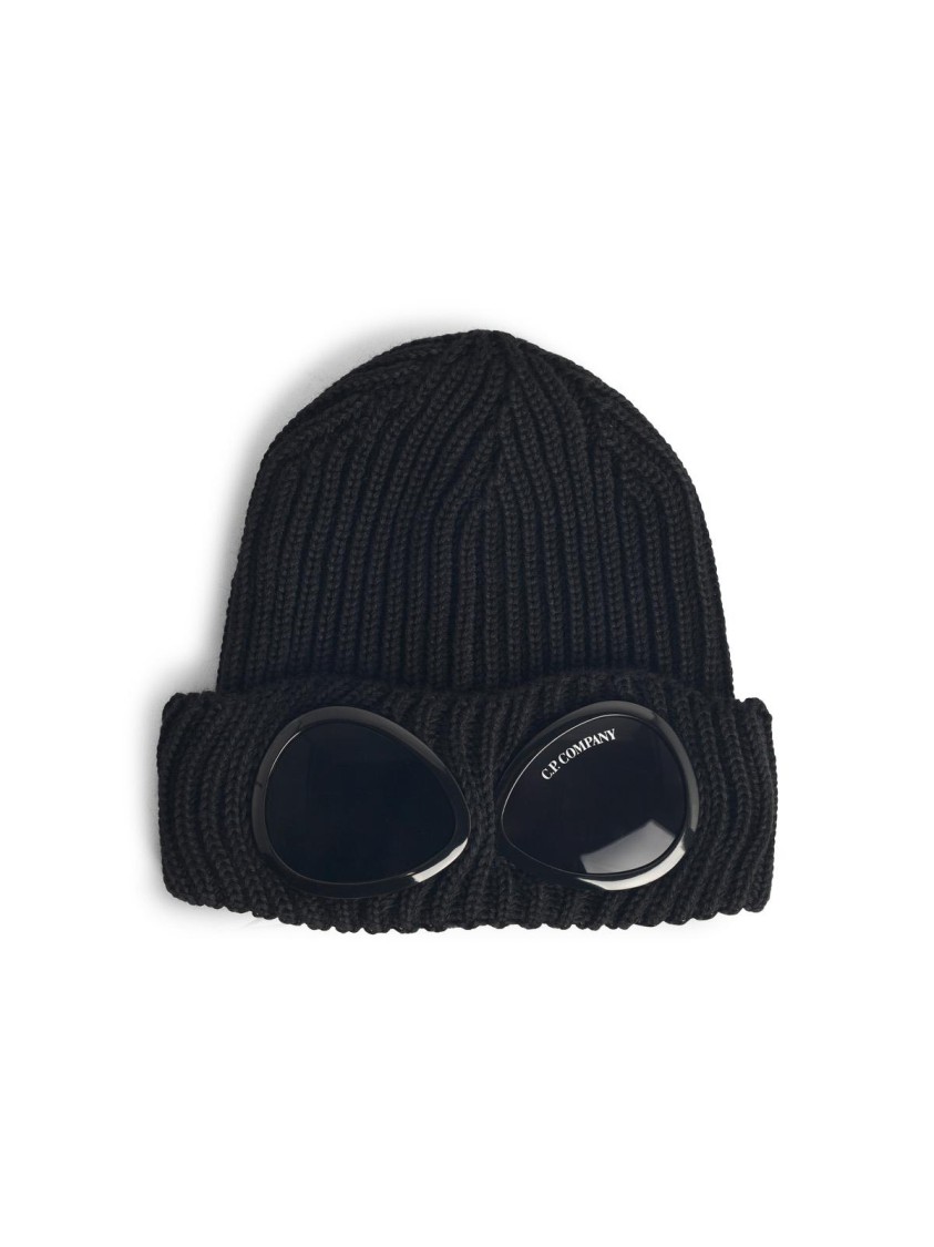 C.p. Company Lens' Black Wool Beanie