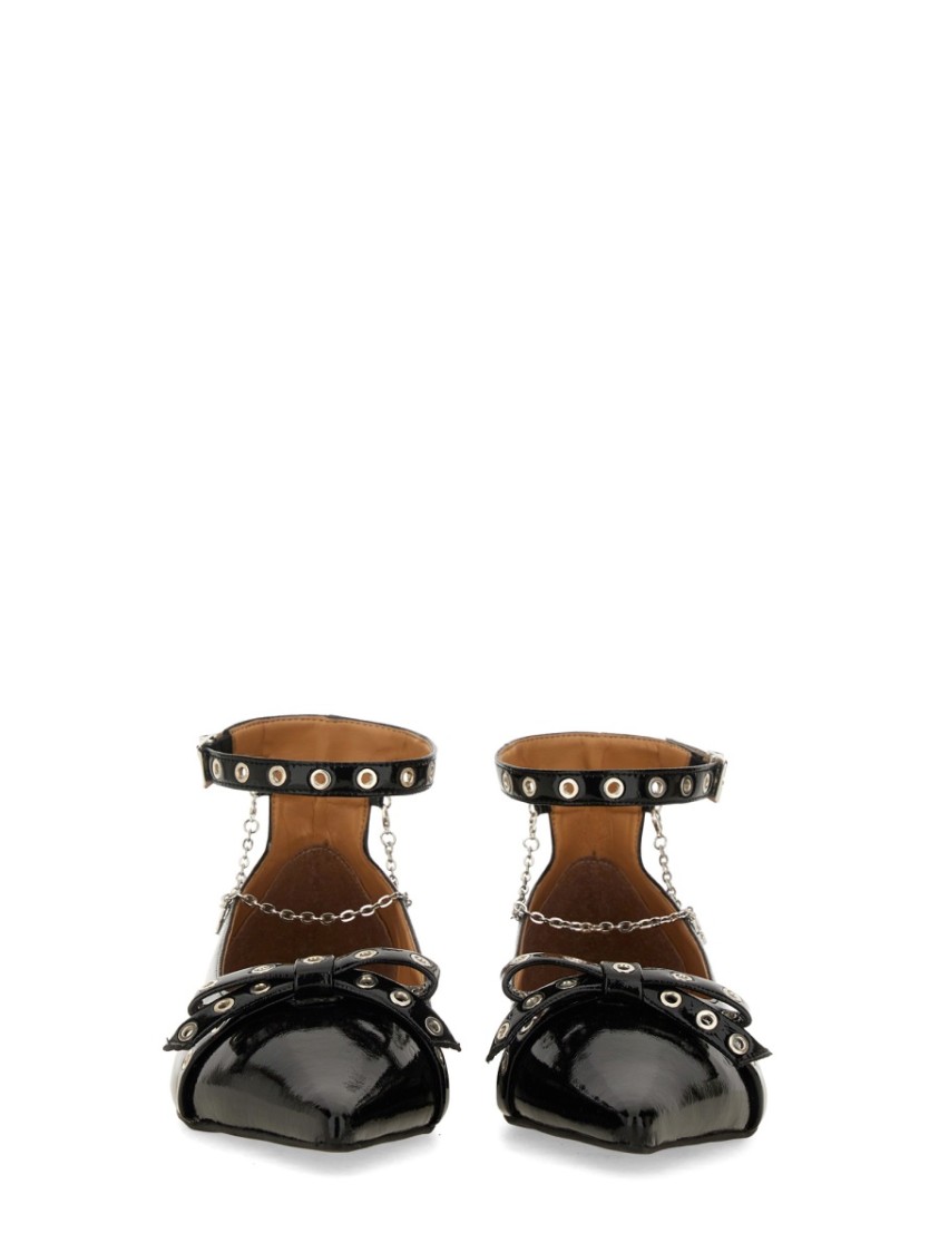 Ganni Jewel Ballerina In Black