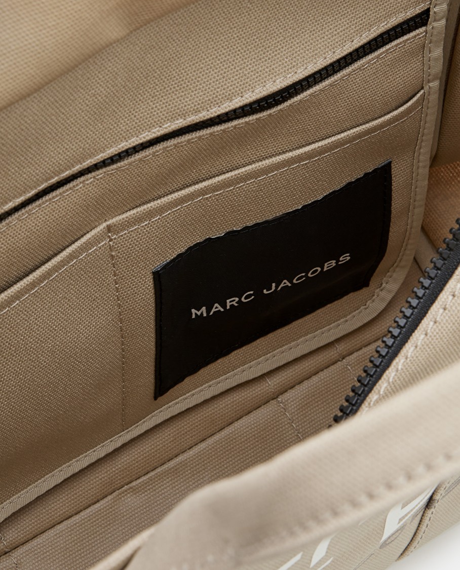 Marc Jacobs Tote Bag With Detachable Strap And Bold Lettering In Neutrals