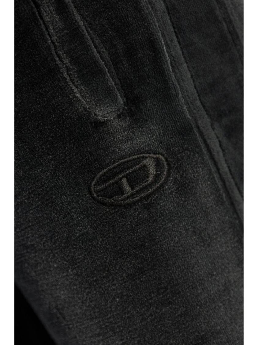 Diesel P-olaris Front Coated Pinstripe Pants In Black