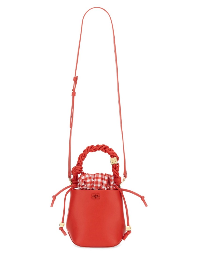 Ganni Bou Mini Leather Bucket Bag