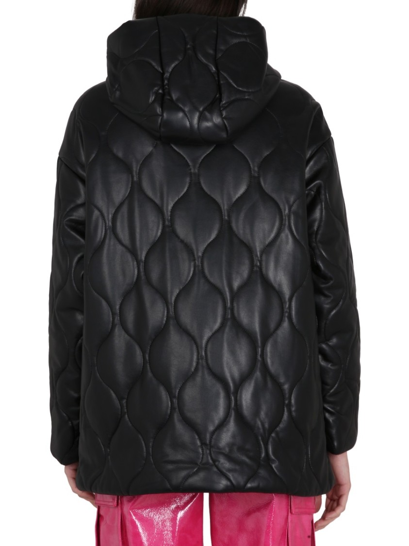 Stand Studio Everlee Quilted Faux-leather Jacket In Black