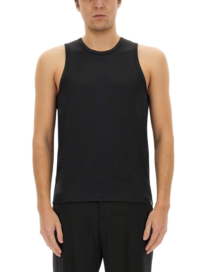 Courrèges Tank Top In Black