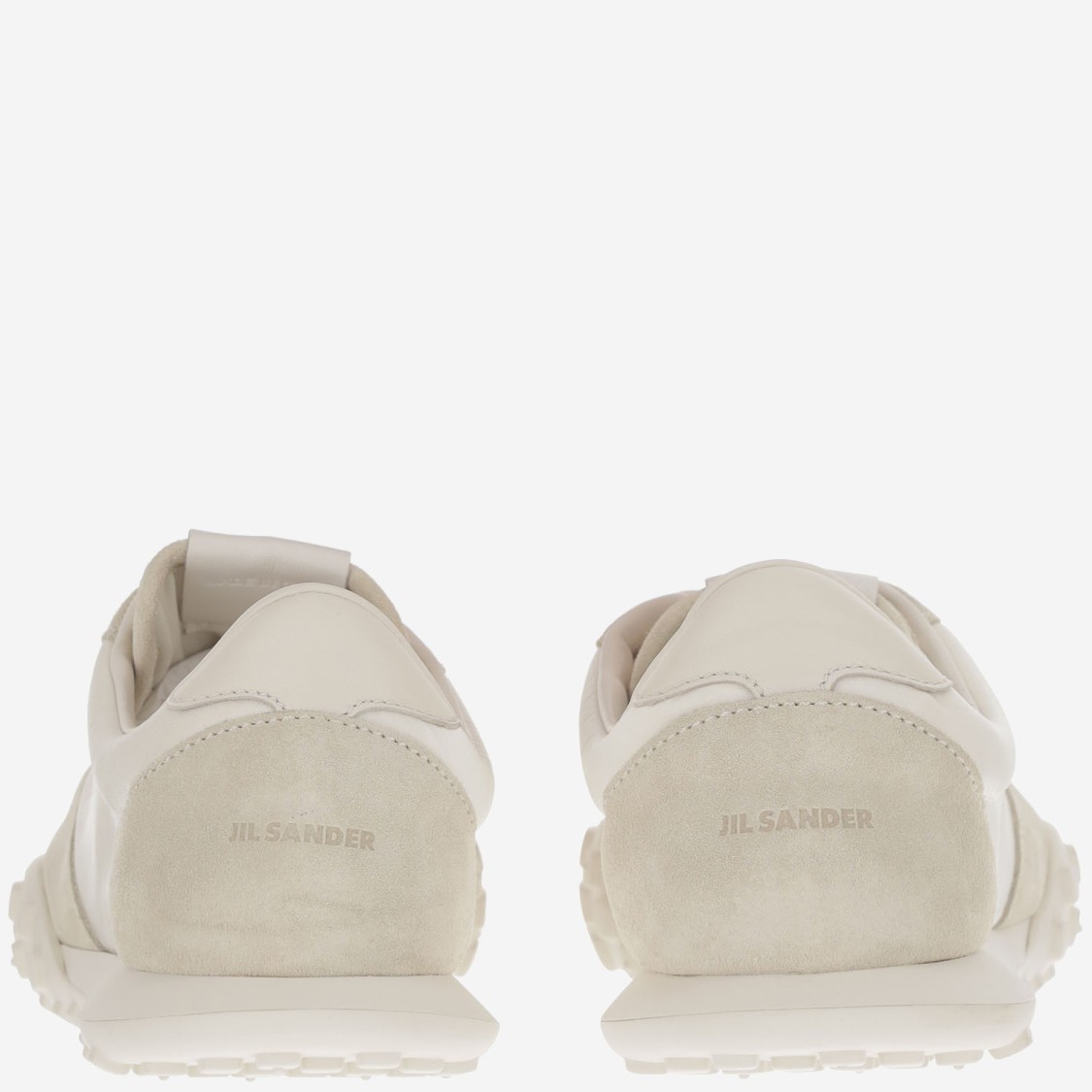 Jil Sander Women White Leather And Suede Moon Sneakers In Neutrals
