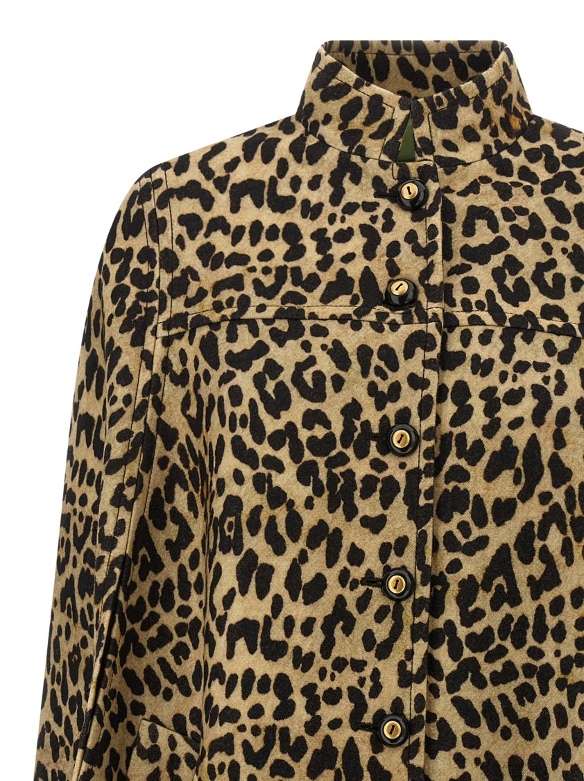 Valentino Garavani Cape In Animalier Cloth In Animal Print