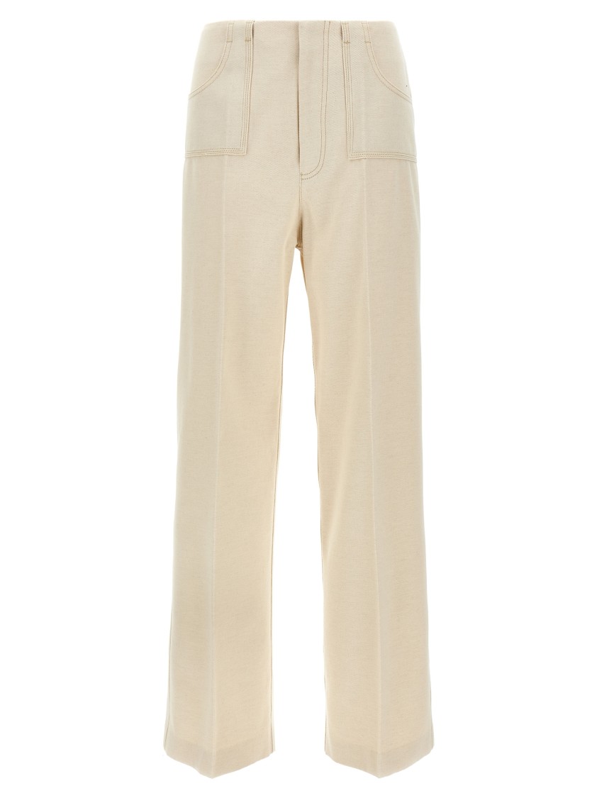 Philosophy Di Lorenzo Serafini Straight Wide-leg Cotton Blend Canvas Pants In Multi