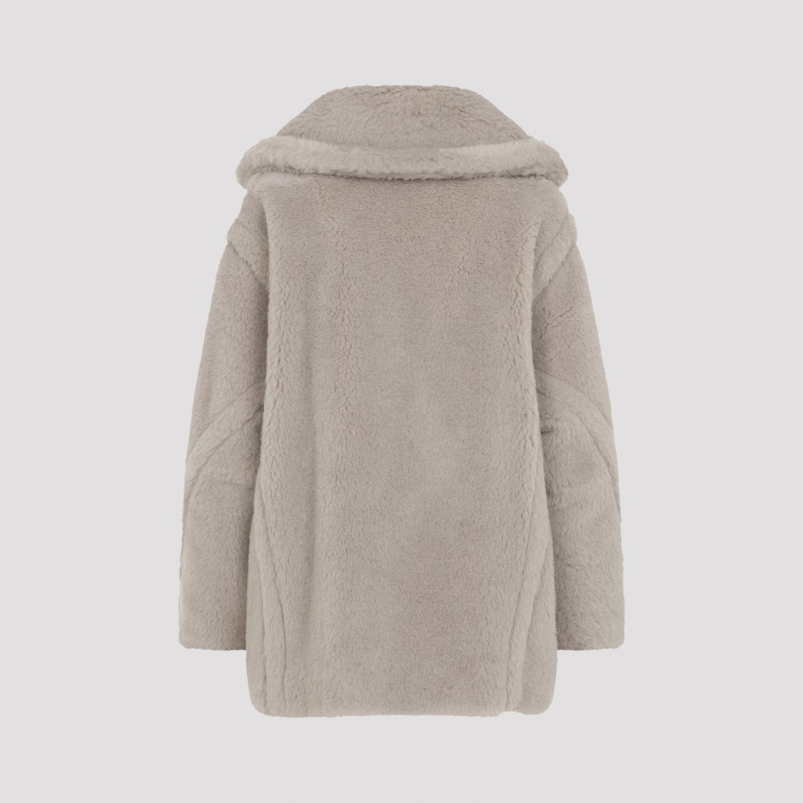 Max Mara Olga Teddy Beige Alpaca Coat In White