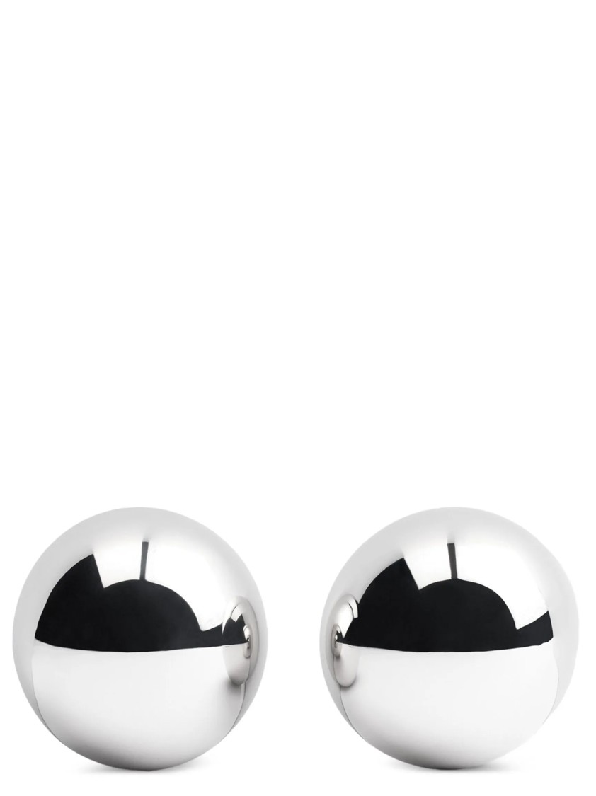 Jacquemus Salon Silver-colored Earrings With Snap Closure And Shiny Finish In Copper Woman