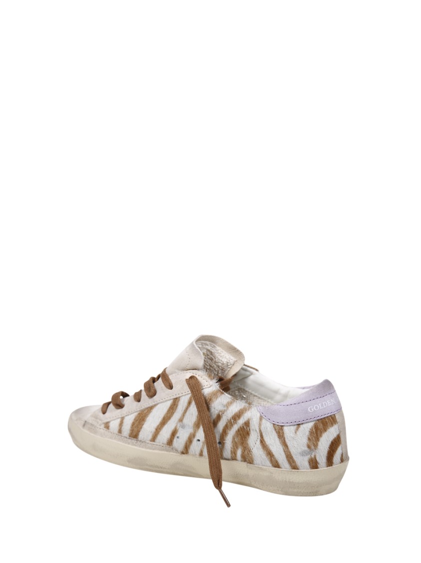 Shop Golden Goose Super-star Zebra Horsy Upper Suede Toe And Heel Laminated Star