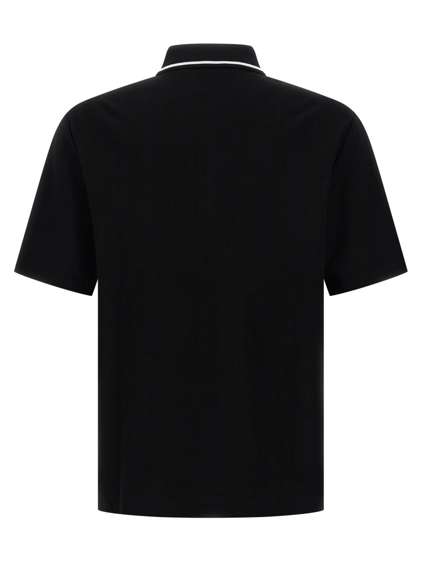 Dolce & Gabbana Polo Shirt In Piqué De Coton In Black