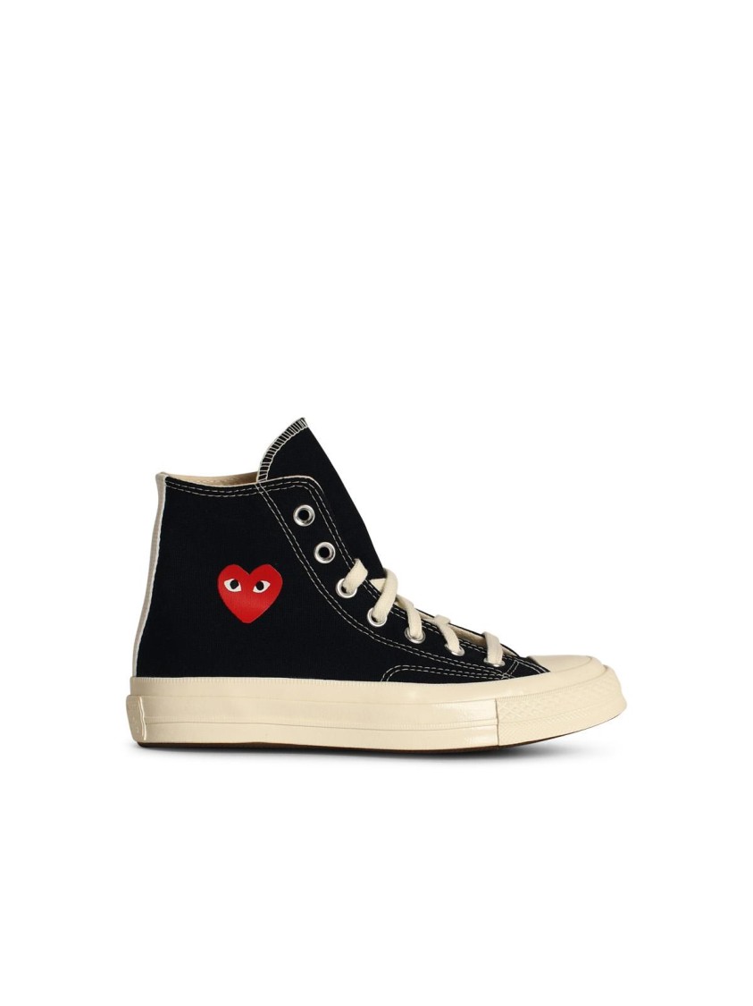 Comme Des Garcons X Converse Comme Des Garçons X Converse Red Heart' Black Tela Sneakers In Black