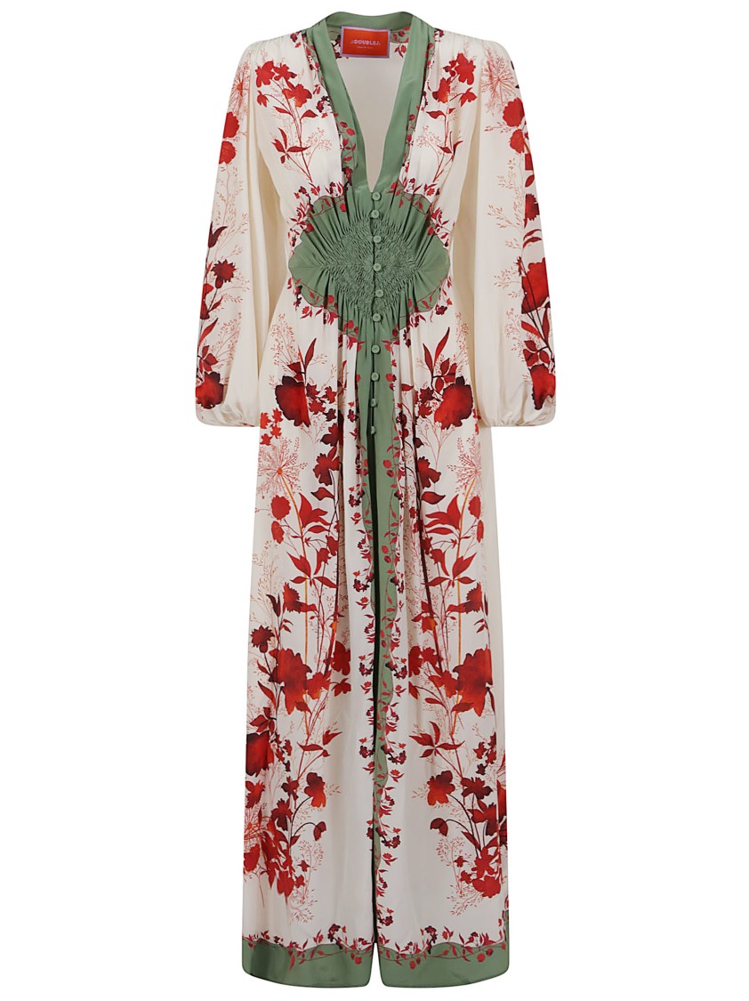La Doublej La Double J Maxi Dress In Green Silk