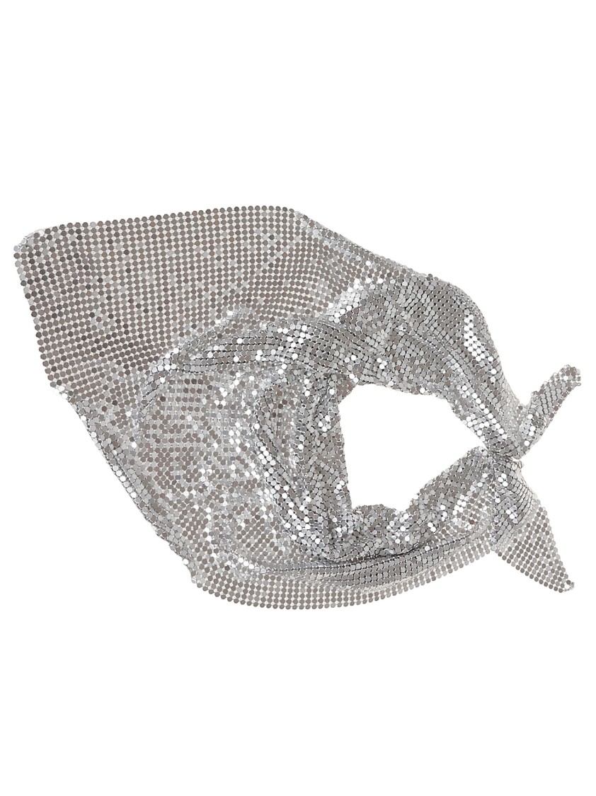 Shop Rabanne Paco  Metallic Aluminum Scarf With Shimmering Sequins