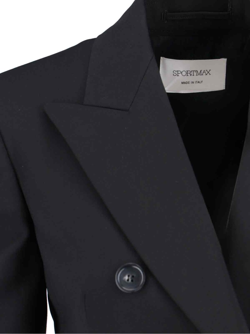 Sportmax Double-breasted Tailored Blazer With Classic Lapels In Black
