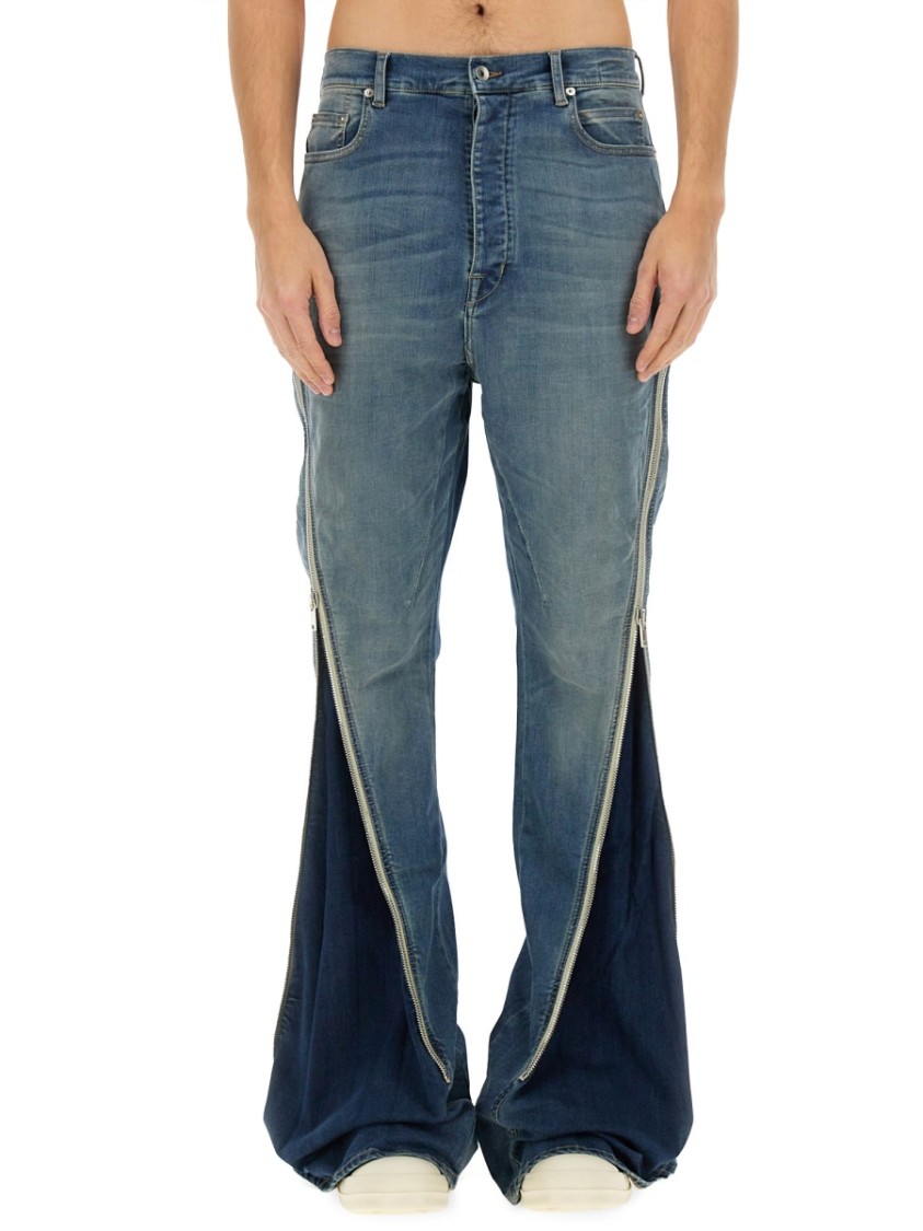 Rick Owens Drkshdw Indigo Hollywood Bolan Banana Jeans In Blue