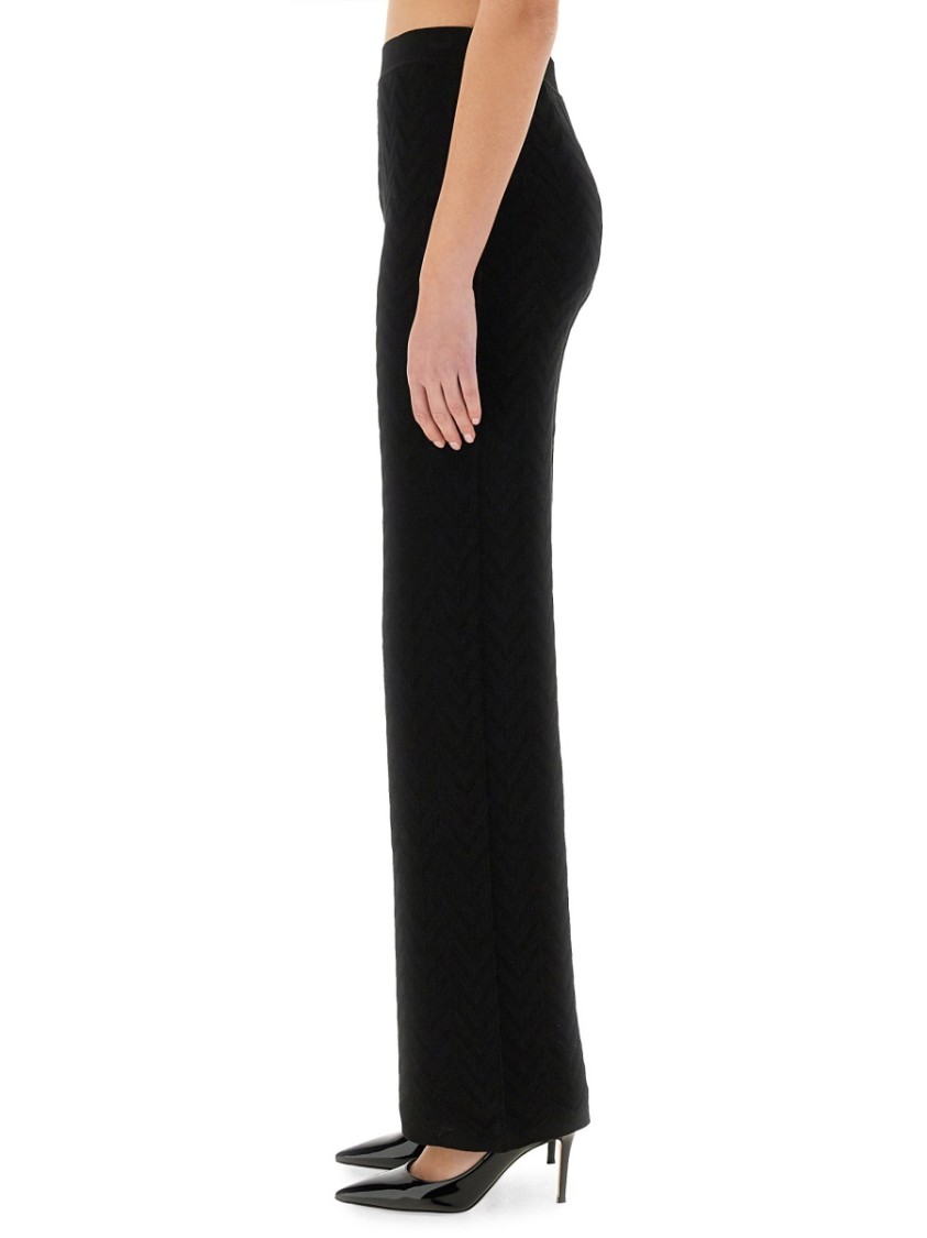 Missoni Women Straight Pants Chevron Pattern Tone On Tone In Black