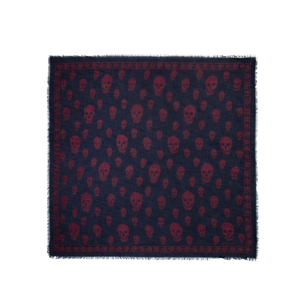Alexander Mcqueen Skull Scarf In Blue