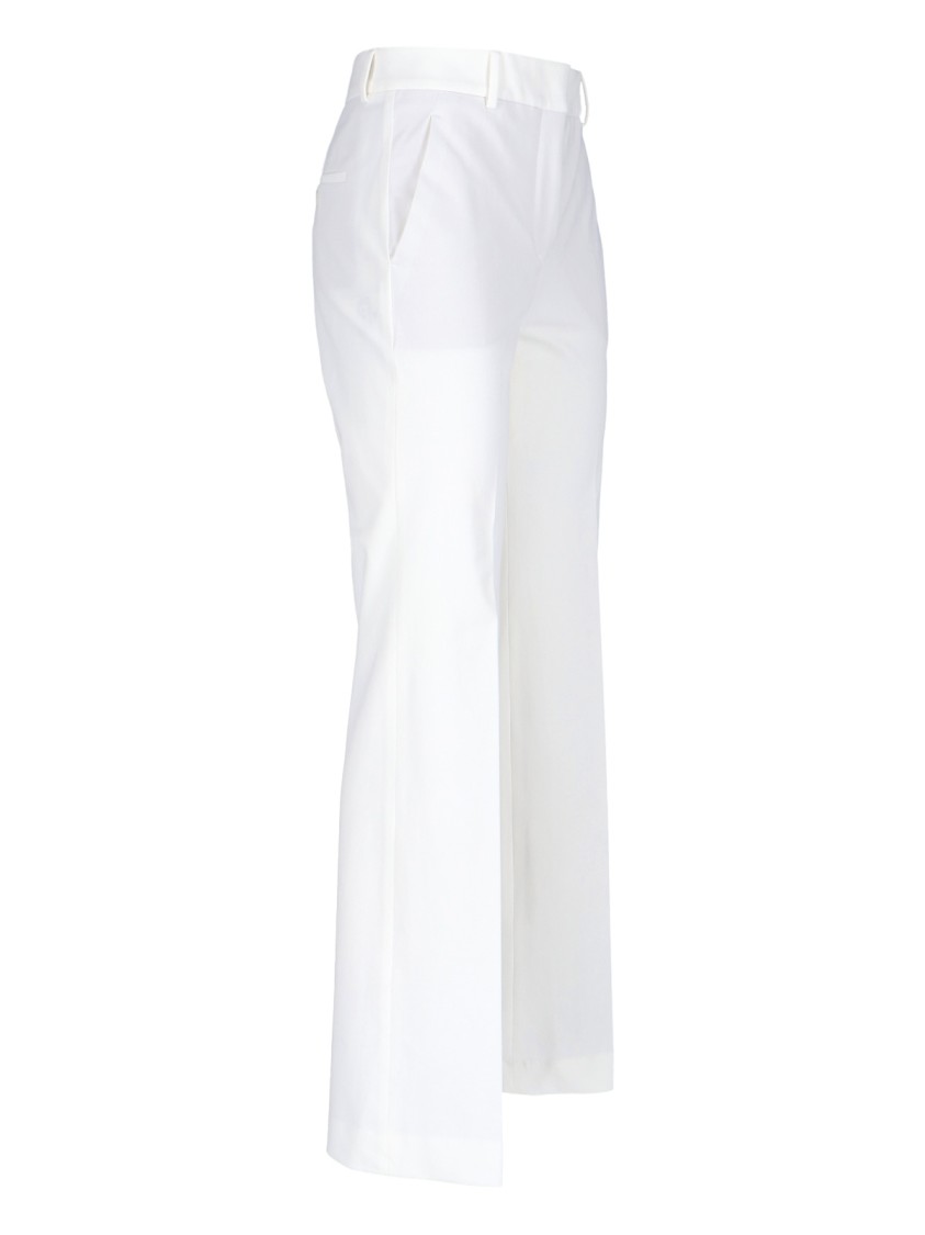 Shop Incotex White Cotton Straight-leg Pants With Medium Rise