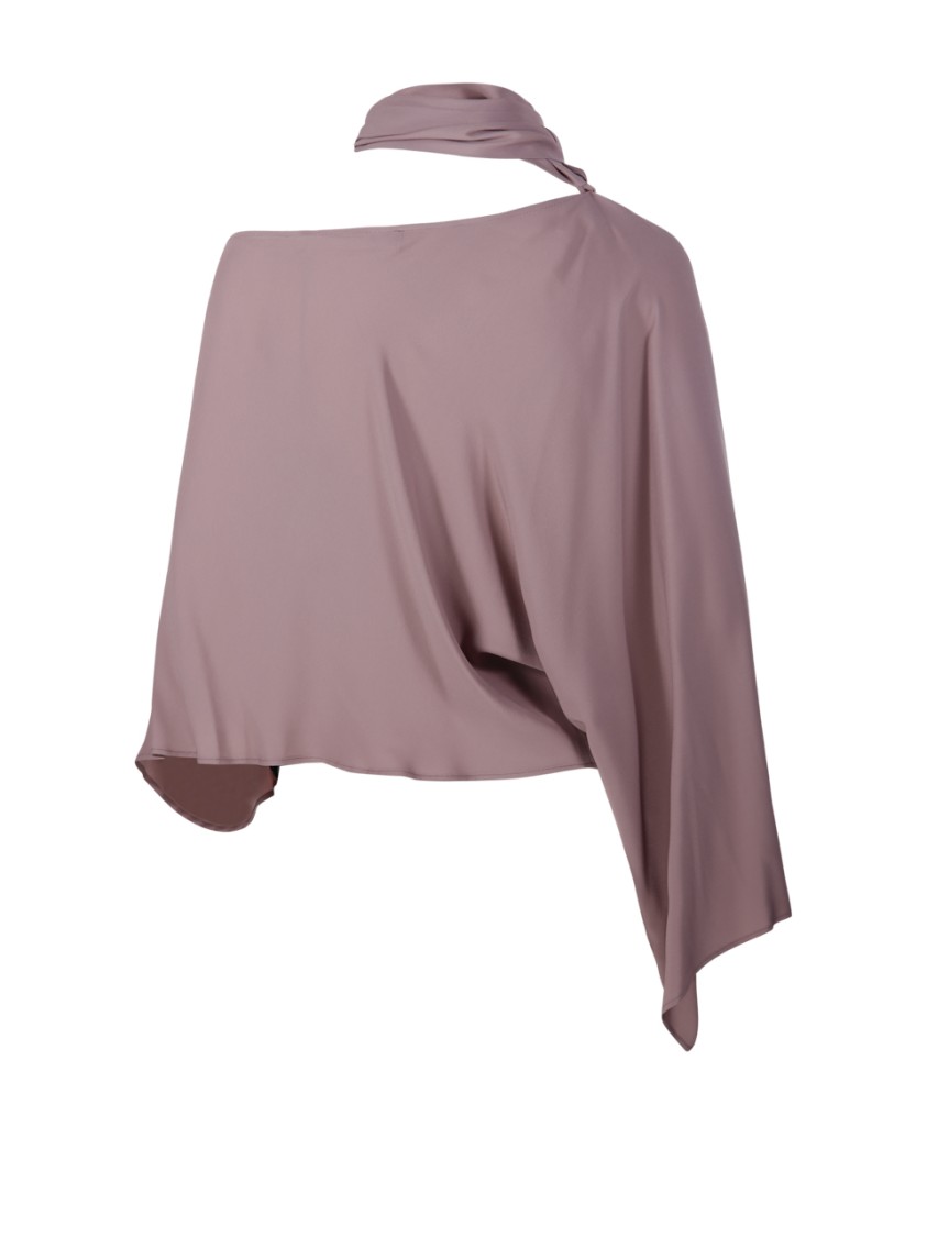 FEDERICA TOSI FEDERICA TOSI ASYMMETRICAL BLOUSE WITH ELEGANT NECK TIE