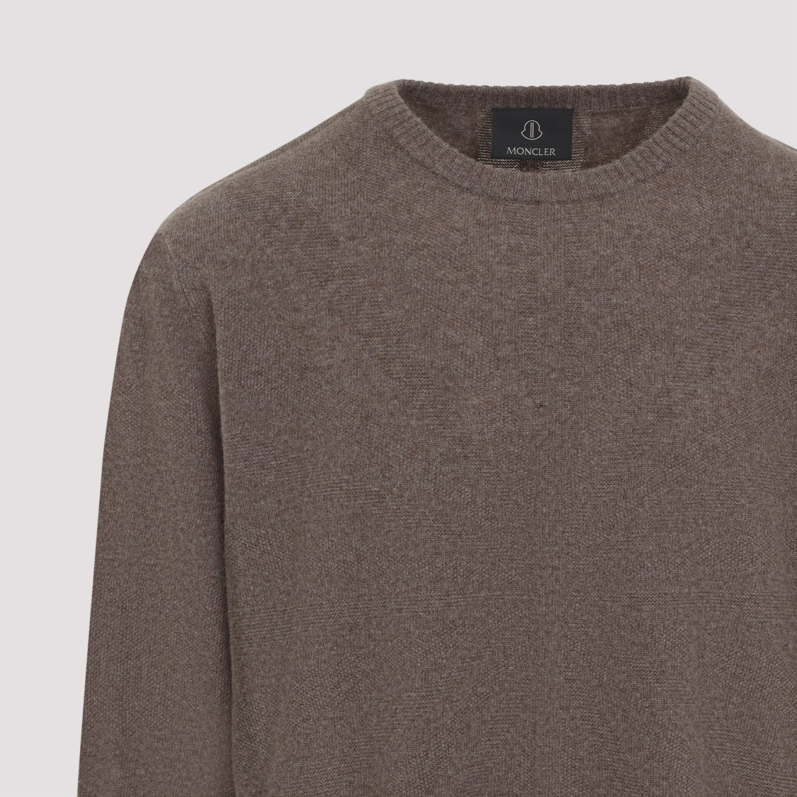 Moncler X Rick Owens Sophisticated Grey Sweatshirt In Virgin Wool And Cashmere Blend In Brown