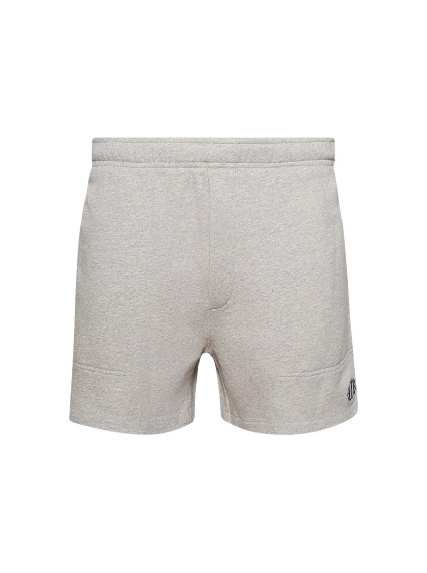 Bode Crew Side Stripe Sweat Shorts Heather Grey In Grey