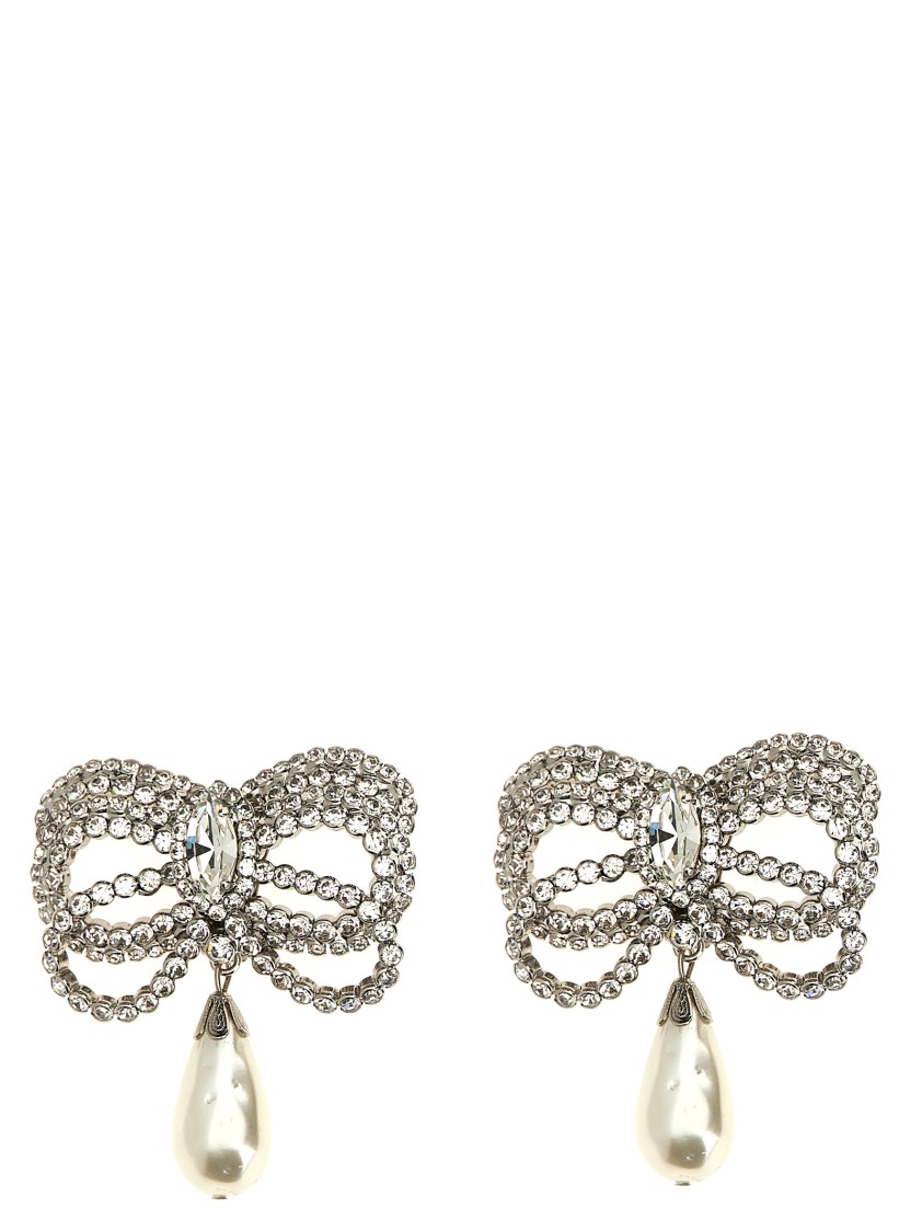 Alessandra Rich Bow Earrings in Silver | THE LIST