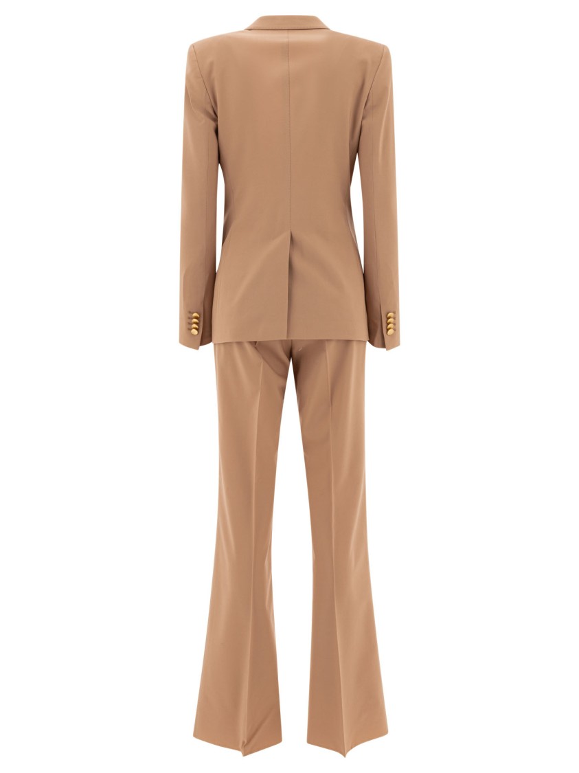 Tagliatore Beige Wool-elastan Blend Suit In Brown