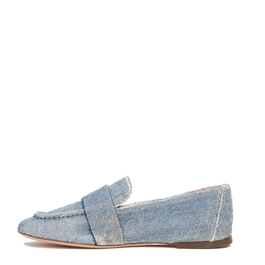 AGL ATTILIO GIUSTI LEOMBRUNI AGL MOCCASINS WITH LASER-CUT DENIM EFFECT
