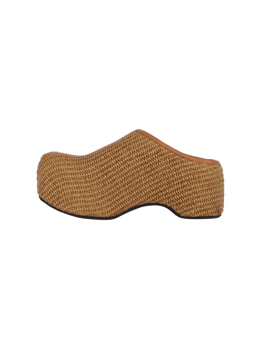 Marni Heel Sandals With Woven Texture Platform