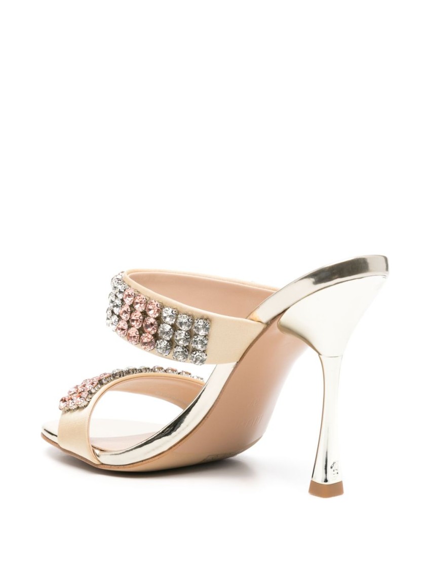 LIU •JO LIU JO RHINESTONE-EMBELLISHED SANDALS WITH HIGH STILETTO HEEL