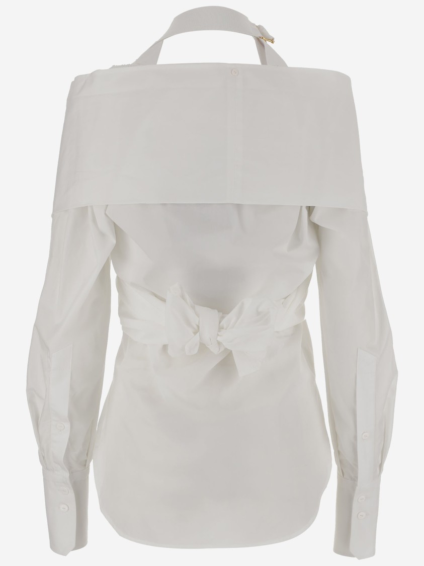 Shop Patou Crossbanded Blouse In Recycled Nylon