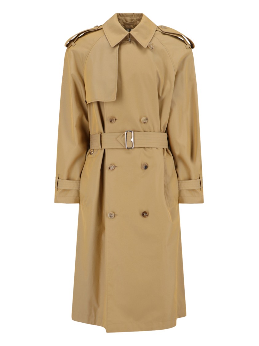 Burberry Mens Spelt Double-breasted Cotton Trench Coat In Neutrals