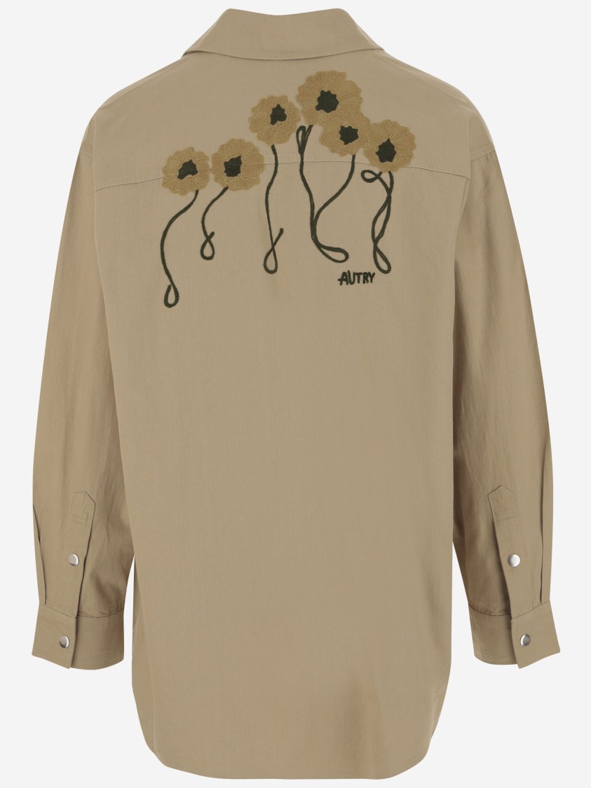 Shop Autry Cotton Logo Shirt In Neutrals