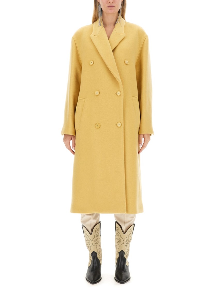 Isabel Marant Mustard Wool Blend Theodore Coat In Yellow