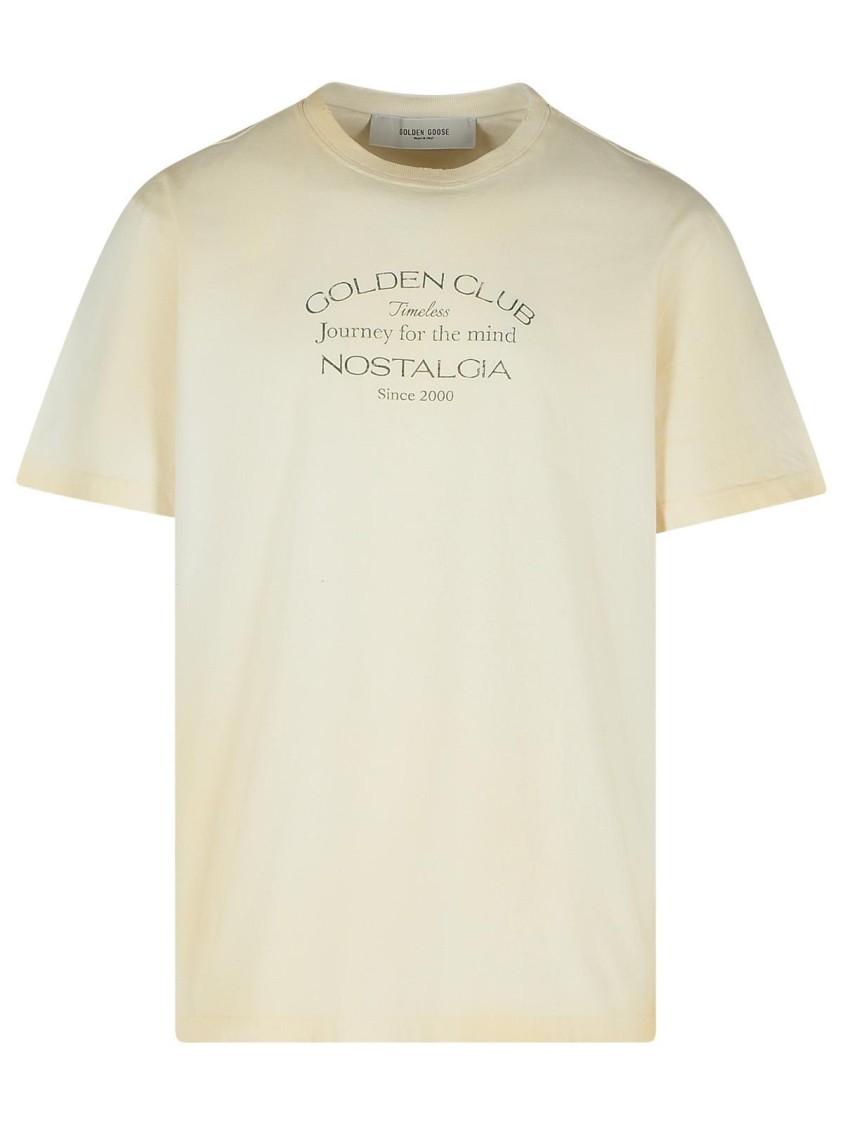 GOLDEN GOOSE GOLDEN GOOSE 'GAUZE' CREAM COTTON T-SHIRT
