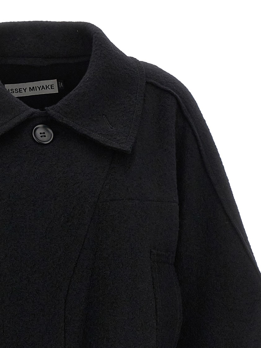 Issey Miyake Out Of A Cube Coats And Trench Coats Black In Black