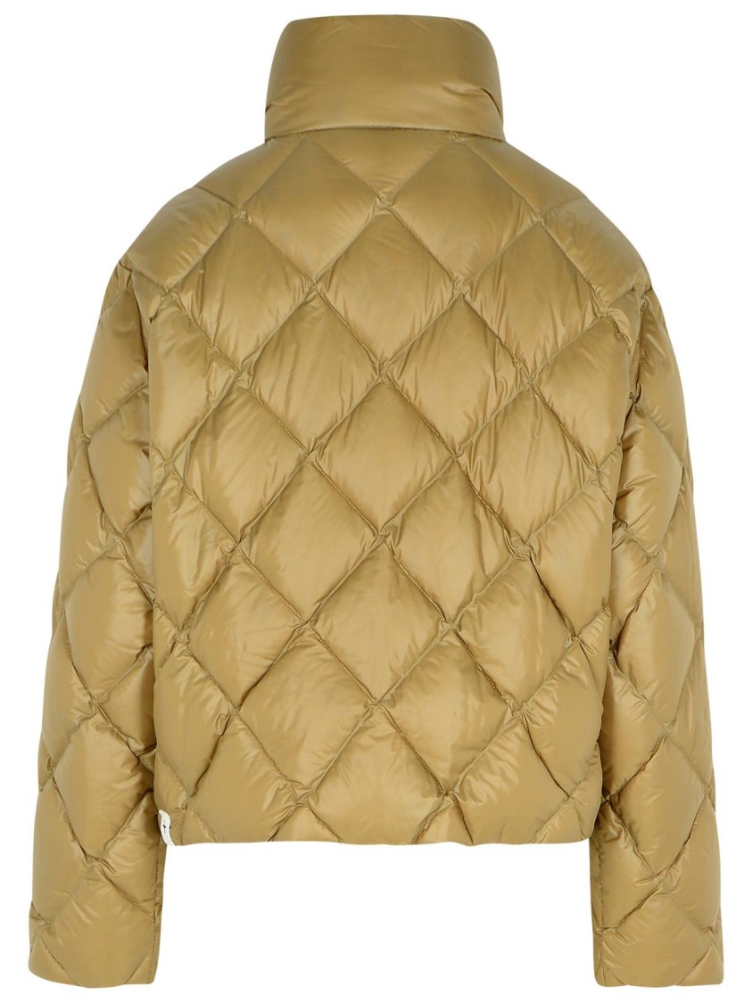 Jil Sander Down Jacket With Chest Pocket And High Collar In Brown