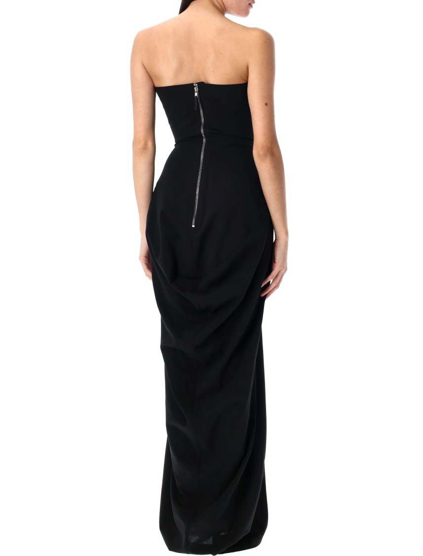 Rick Owens Amphora Prong Gown In Black