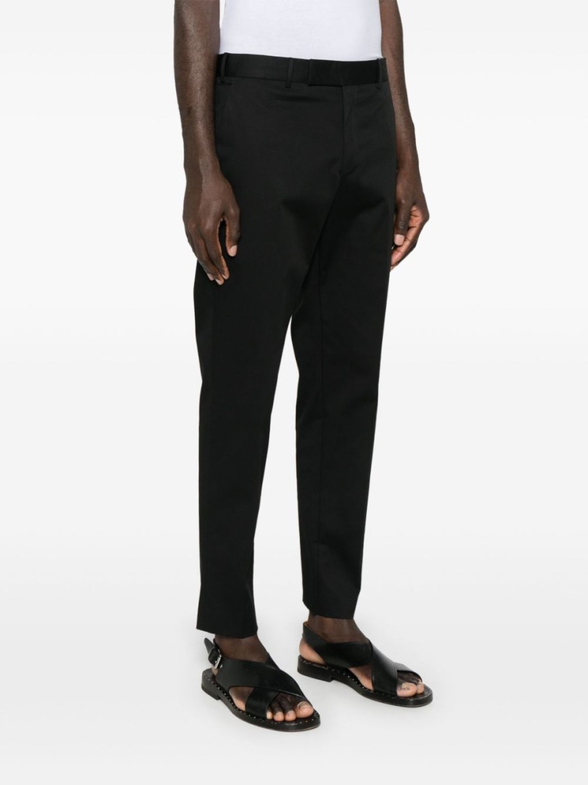 Pt Torino Refined Black Trousers With Hidden Closure In Black