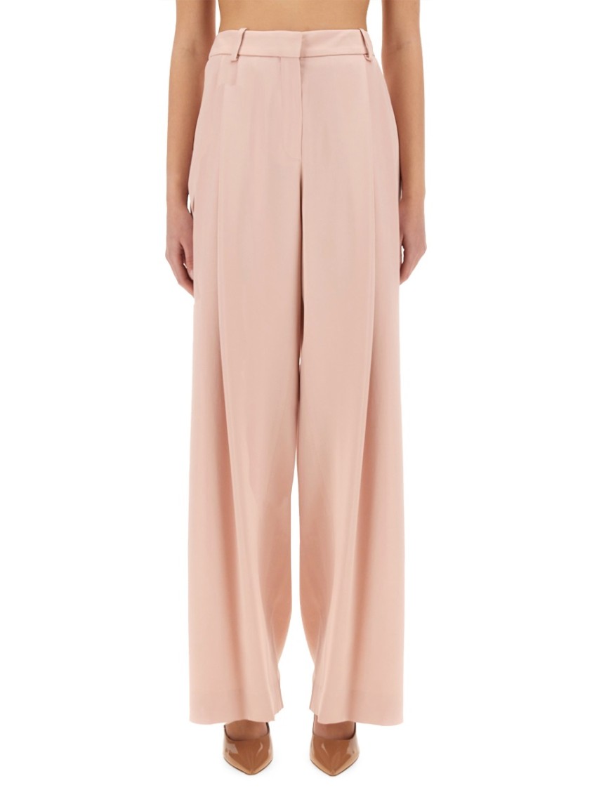 Shop Nina Ricci High-waist Wide-leg Pants With Pleats