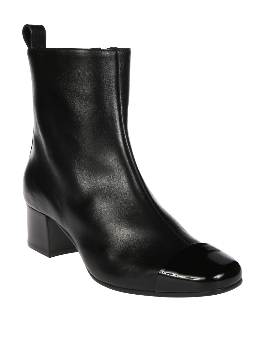 Carel Minimalist Black Ankle Boots In Black
