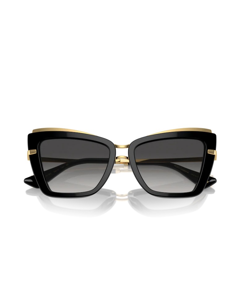 Dolce & Gabbana Cat Eye Sunglasses With Grey Gradient Lenses In Black